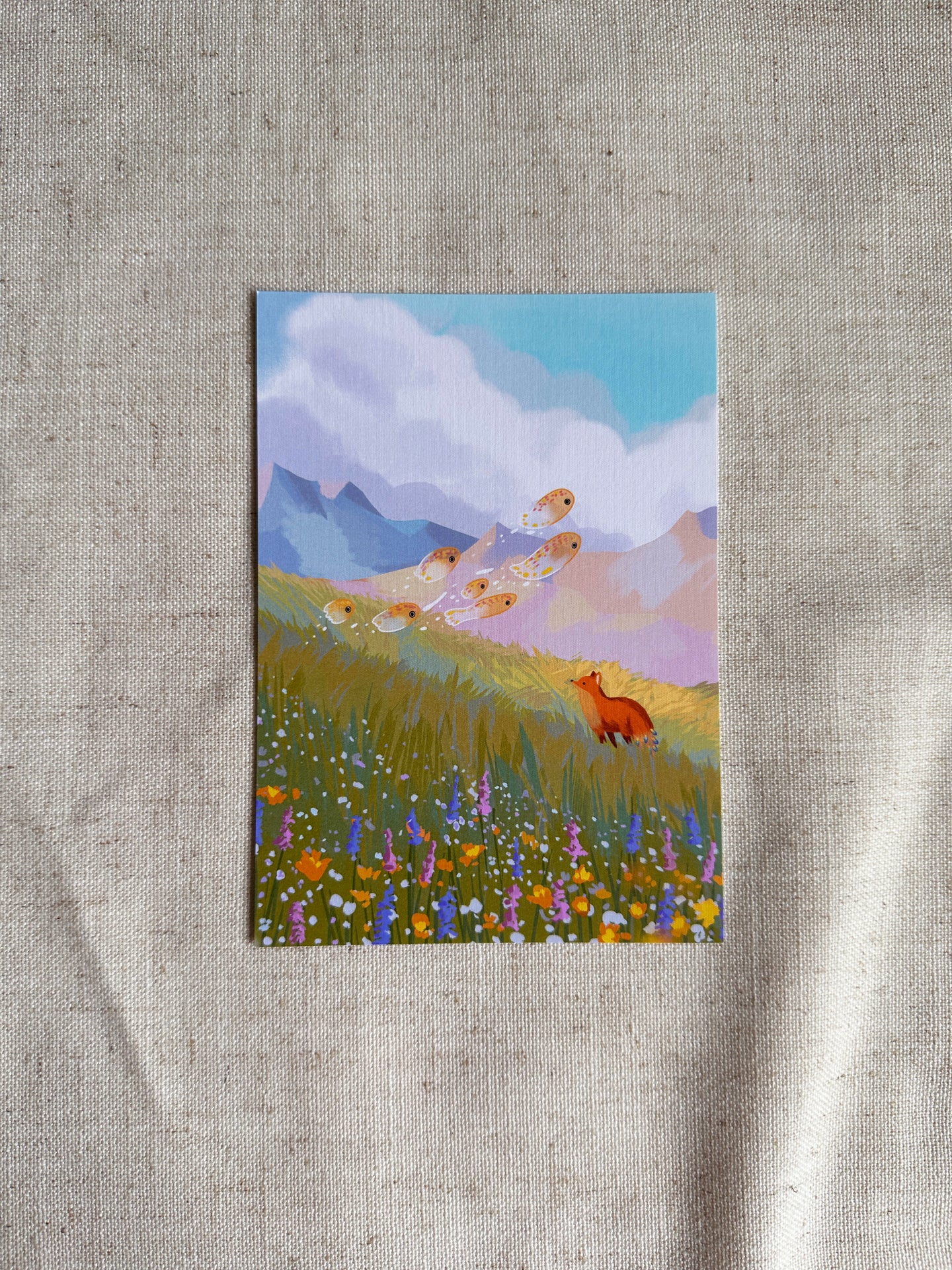 Postcard - Flower field (A6 size)