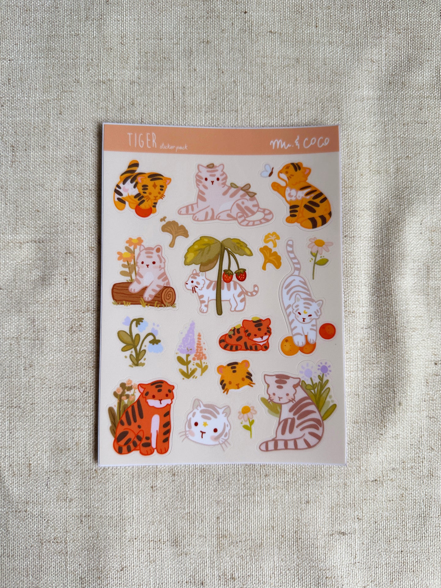 Sticker sheet - Tiger (A6 size)