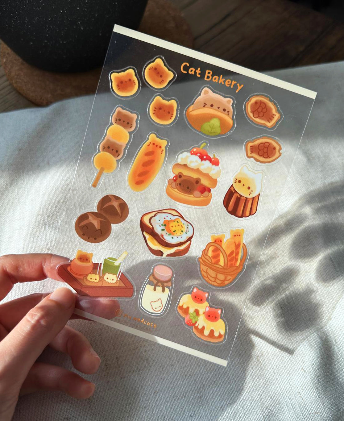 Sticker sheet - Cat Bakery (Transparent)